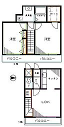 サンパレス 6階2LDKの間取り