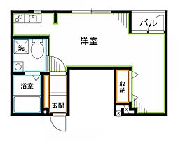 ペルシカ中野 2階ワンルームの間取り