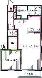 パレスみやび 1階1LDKの間取り