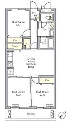 メゾンカルム中落合South 3階3LDKの間取り