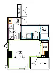 ラ・ヴィオレ東中野 5階1Kの間取り