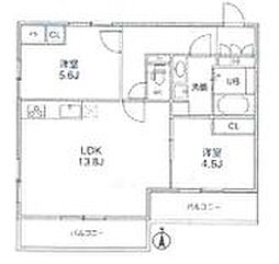 THE PALMS MUSE新江古田 2LDKの間取図画像