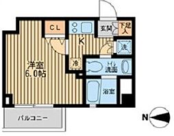 プライムアーバン中野上高田 1Kの間取図画像
