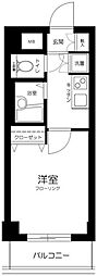 アヴィニティー東中野 1Kの間取図画像