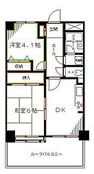 荻窪三丁目シティハウス 2DKの間取図画像