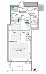 パークシティ中野ザタワーエアーズ 1LDKの間取図画像