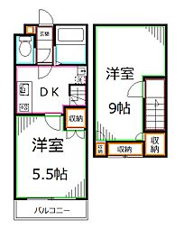 ウェンゲン 2DKの間取図画像