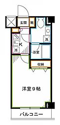 グランハイツ東中野 1Kの間取図画像