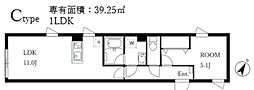 aLATO NAKAI 1LDKの間取図画像