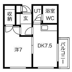 エクセレント中野 1LDKの間取図画像