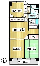第二上井草パールマンション 3DKの間取図画像