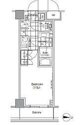 ザ・パークハビオ高円寺 1Kの間取図画像