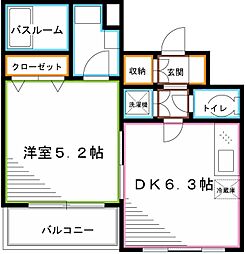 ドゥーエ阿佐ヶ谷 1DKの間取図画像