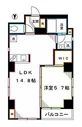 モン・シャトー中野桃園館 1LDKの間取図画像
