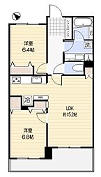 二の坂シティハウス 2LDKの間取図画像
