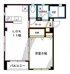 ビューノ中野 1LDKの間取図画像