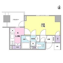 K'S新中野 1Kの間取図画像