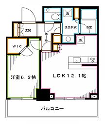 クラッシィタワー東中野 1LDKの間取図画像