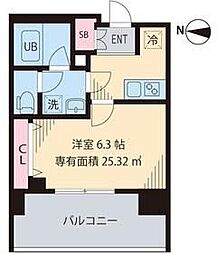 クレストヒル桃ケ丘 1Kの間取図画像