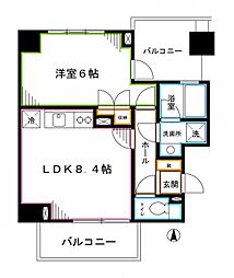 K'S新中野 1LDKの間取図画像
