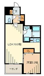 ブラントーレ哲学堂 1LDKの間取図画像