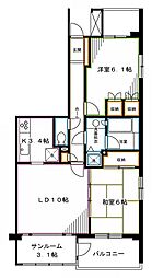 パークシティ杉並ウエストコート 2SLDKの間取図画像