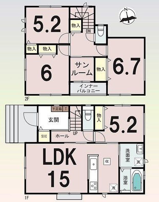【2号棟】1階に洋室がある4LDKの間取り！