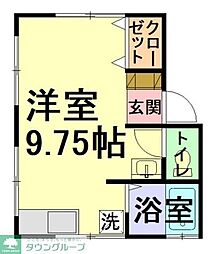 鈴木荘 ワンルームの間取図画像