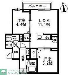 セレスティア豊玉南 2LDKの間取図画像