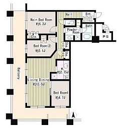 ディアマークスキャピタルタワー 3LDKの間取図画像