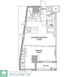 ザ・パークハビオ新高円寺 1LDKの間取図画像