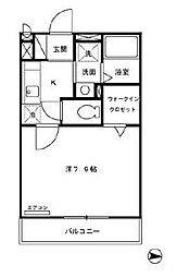 メイフラット2 1Kの間取図画像
