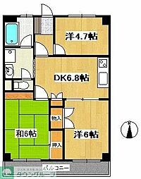 第2メゾン大泉 3DKの間取図画像