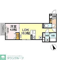 セレスティア鷺宮 1LDKの間取図画像