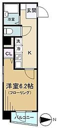 ヴィーアセッテ 1Kの間取図画像