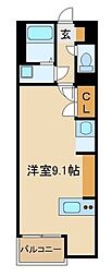 ミランダ城山 ワンルームの間取図画像