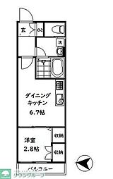 デュオコート 1DKの間取図画像