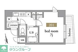 T-rise 1Kの間取図画像