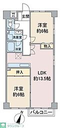 吉祥寺北町ハイム 2LDKの間取図画像