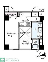 レックス目白プライムシティ ワンルームの間取図画像