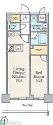 クレストコート中板橋 1LDKの間取図画像