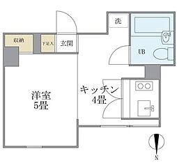 ビーワン ワンルームの間取図画像