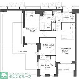 プライマル練馬豊島園 3LDKの間取図画像