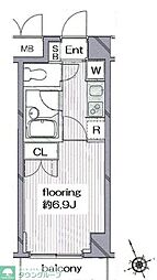 グランヴァン阿佐ヶ谷2 1Kの間取図画像