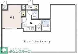 マピエス小平 1Kの間取図画像