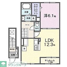 シリウス 1LDKの間取図画像