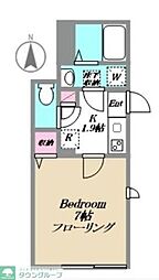 アクティ東中野 1Kの間取図画像