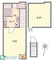 練馬区三原台1丁目アパート 1Kの間取図画像