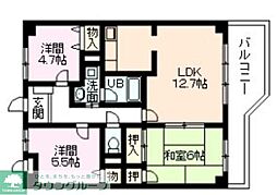 オークレイコート高松2 3LDKの間取図画像