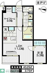 ラフィス中野 1SLDKの間取図画像